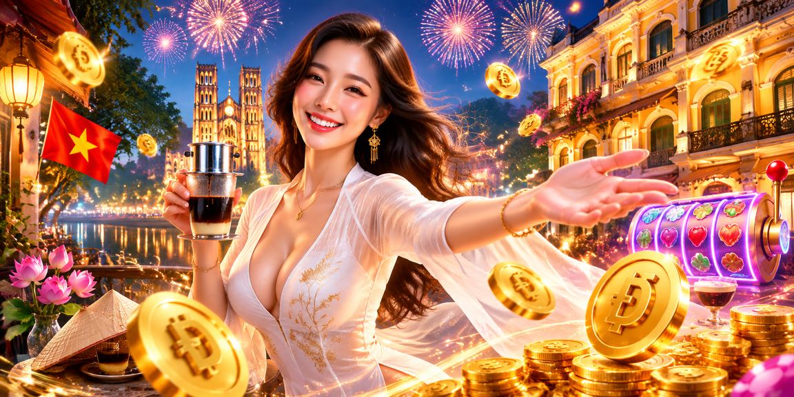 Không gian cà phê Hà Nội với trò chơi slot trên màn hình di động